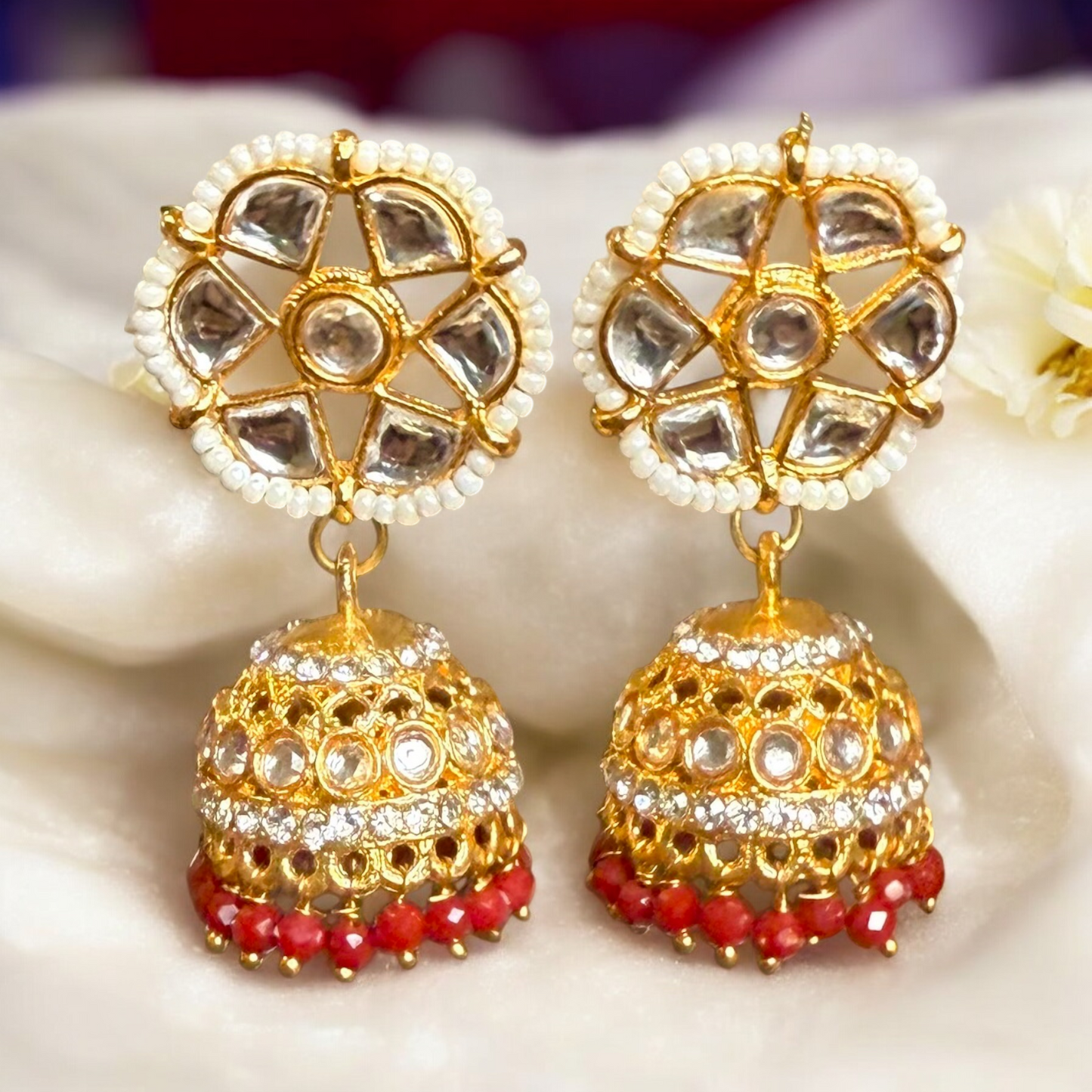 Floral Jhumka Earrings