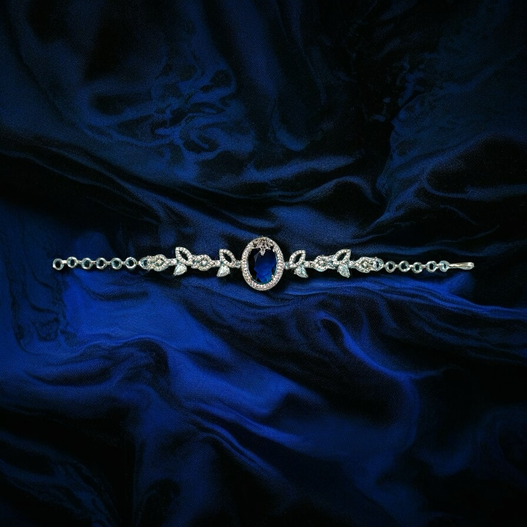 Blue Oval Crystal Bracelet