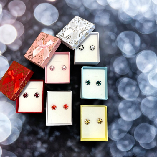 Floral Crystal Stud Earrings