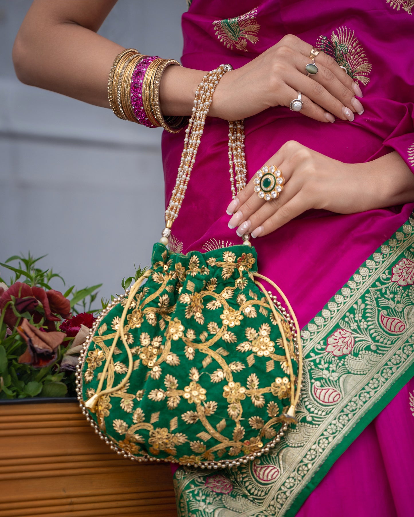 Green Potli Bag
