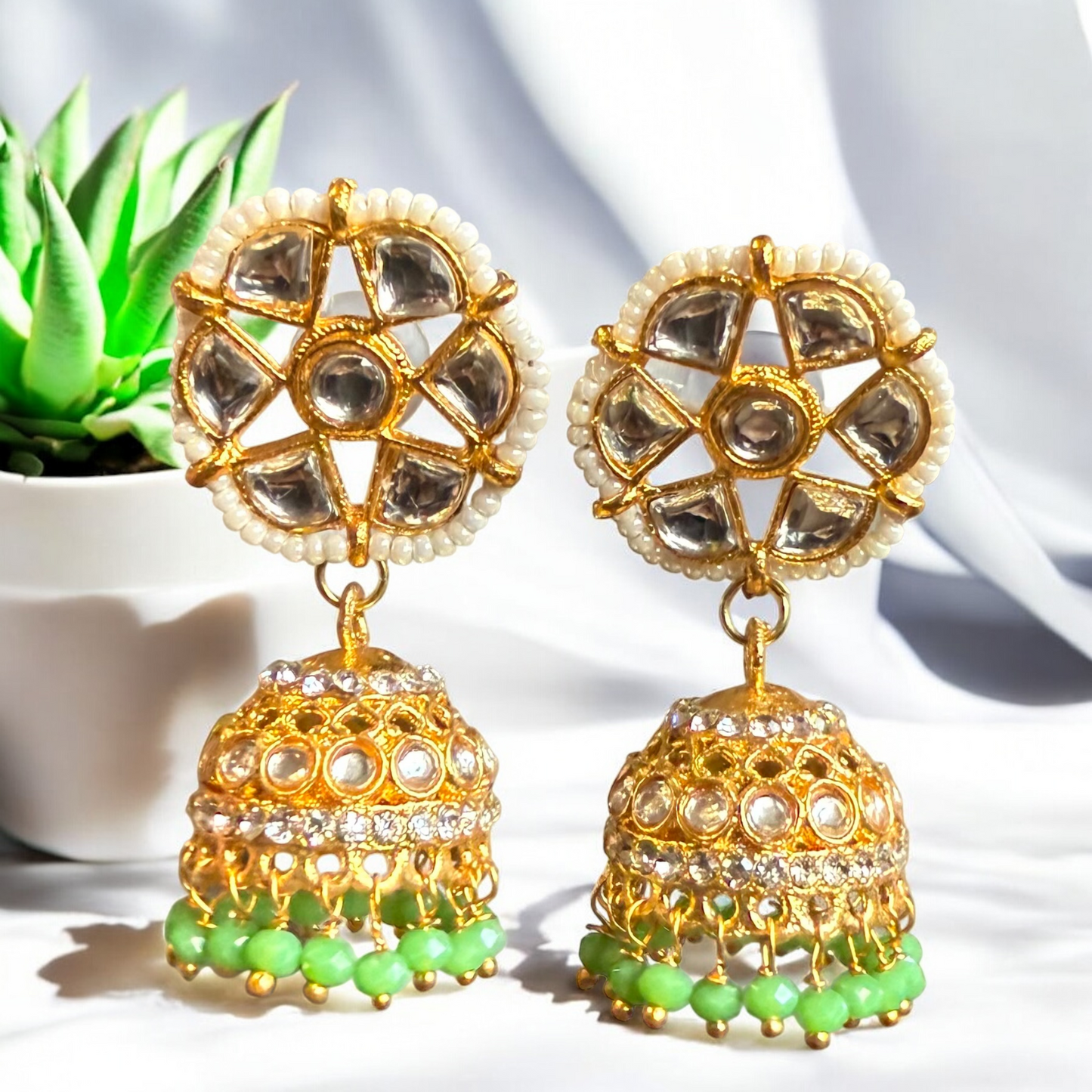 Floral Jhumka Earrings
