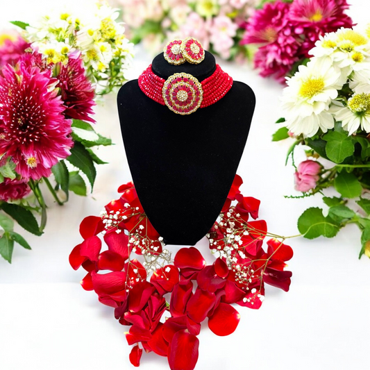 Maroon Classic Choker Set