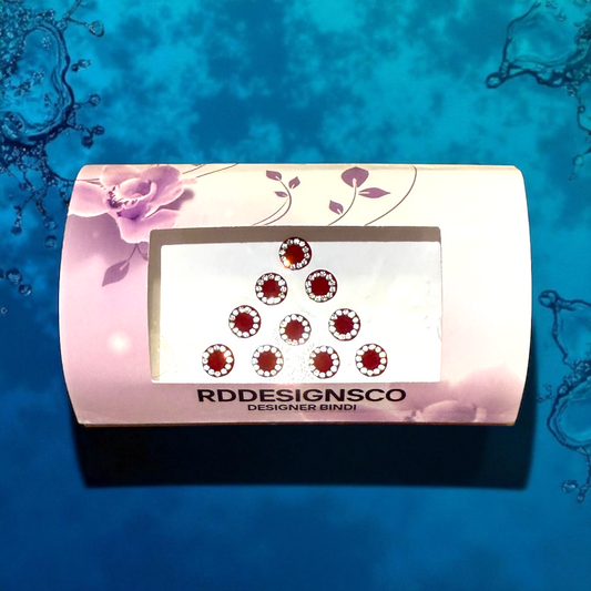Maroon Silver Small Bindi
