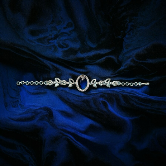 Blue Oval Crystal Bracelet
