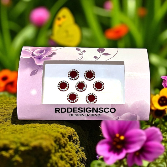 Maroon Silver Medium Bindi