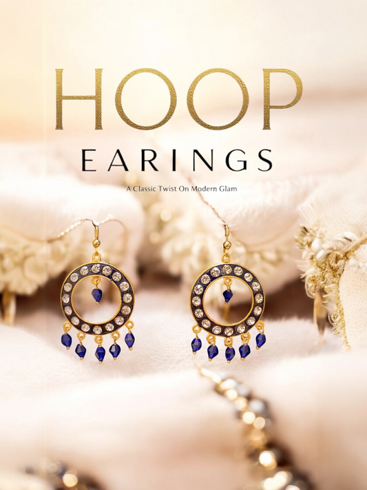 Blue Chand Bali Earrings